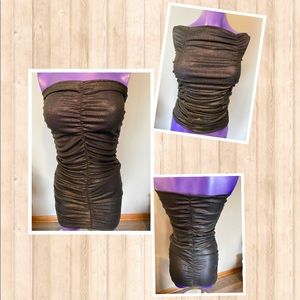 Black Shimmery Mini Dress Top